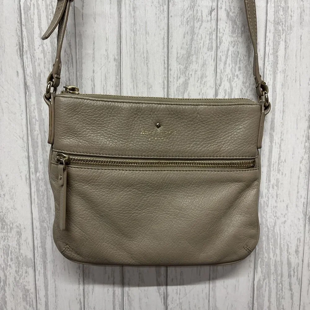 Womens Kate Spade Beige Crossbody Leather Bag